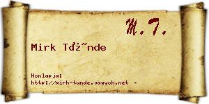 Mirk Tünde névjegykártya